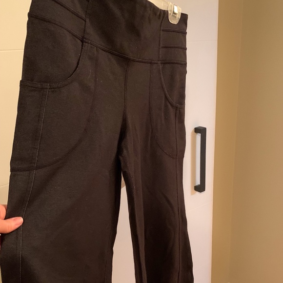 Lululemon Wide Leg Palazzo Style Pant, Dark Grey Denim Look Size 6, Hemmed - Picture 1 of 8